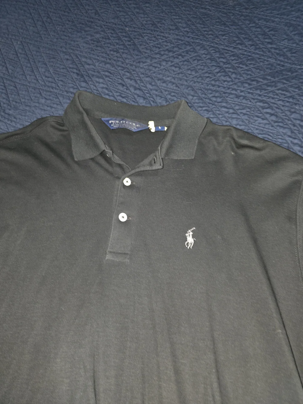 LARGE Polo by Ralph Lauren Long-Sleeve Polo Shirt Black GREAT SHAPE